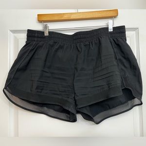 Athleta Mesh Run Racer Shorts Black sz XL - Fair condition